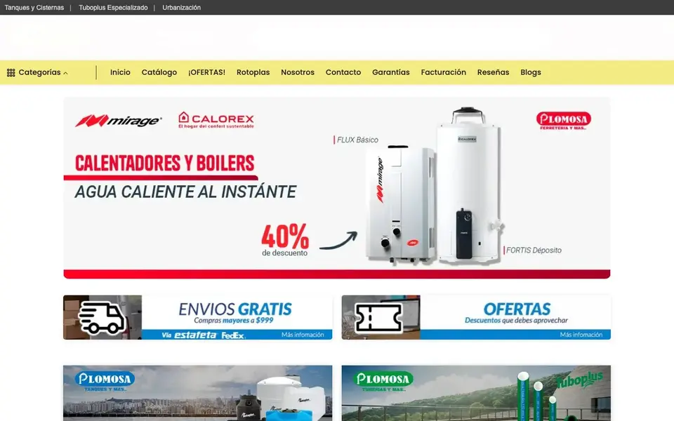 Tienda en línea de Plomosa