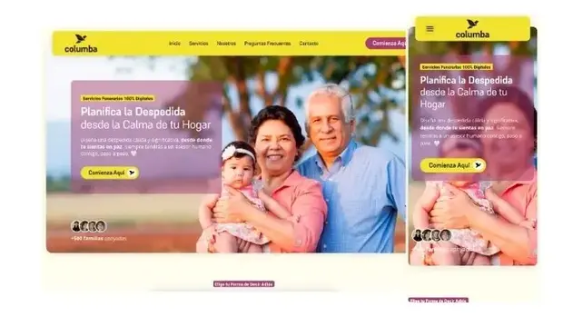Sitio web de Columba hecho por Ad Center