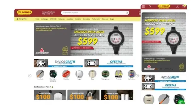 Sitio web de Plomosa hecho por Ad Center